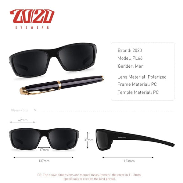 Planet Gates 20/20 Optical Brand Design New Polarized Sunglasses Men Fashion Male Eyewear Sun Glasses Travel Fishing Oculos PL66 With Box