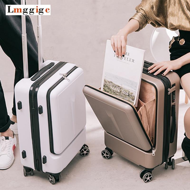 Planet Gates 20"24"inch Women Rolling Luggage Travel Suitcase Case with Laptop Bag,Men Universal wheel Trolley PC Box