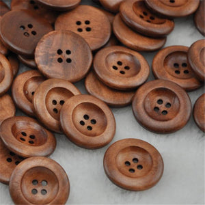 Planet Gates 20/40pcs Coffee Round Wooden Button For Sewing 25.0mm WB221