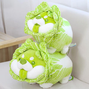 Planet Gates 20-50cm Cute Japanese Vegetable Dog Plush Toys Creative Chinese Cabbage Shiba Inu Pillow Stuffed Animal Sofa Cushion Baby Gifts