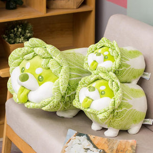 Planet Gates 20-50cm Cute Japanese Vegetable Dog Plush Toys Creative Chinese Cabbage Shiba Inu Pillow Stuffed Animal Sofa Cushion Baby Gifts