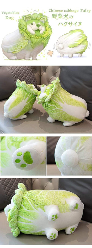 Planet Gates 20-50cm Cute Japanese Vegetable Dog Plush Toys Creative Chinese Cabbage Shiba Inu Pillow Stuffed Animal Sofa Cushion Baby Gifts