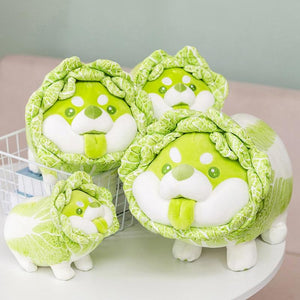 Planet Gates 20-50cm Cute Japanese Vegetable Dog Plush Toys Creative Chinese Cabbage Shiba Inu Pillow Stuffed Animal Sofa Cushion Baby Gifts