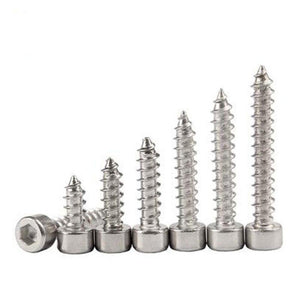 20/50pcs M2 M2.6 M3 M3.5 M4 304 A2-70 stainless steel Allen Hex Hexagon Socket Cap Head Self-tapping Screw Furniture Wood Screw