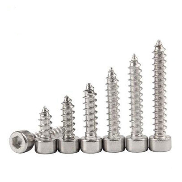 20/50pcs M2 M2.6 M3 M3.5 M4 304 A2-70 stainless steel Allen Hex Hexagon Socket Cap Head Self-tapping Screw Furniture Wood Screw