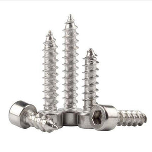 20/50pcs M2 M2.6 M3 M3.5 M4 304 A2-70 stainless steel Allen Hex Hexagon Socket Cap Head Self-tapping Screw Furniture Wood Screw