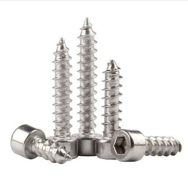 20/50pcs M2 M2.6 M3 M3.5 M4 304 A2-70 stainless steel Allen Hex Hexagon Socket Cap Head Self-tapping Screw Furniture Wood Screw