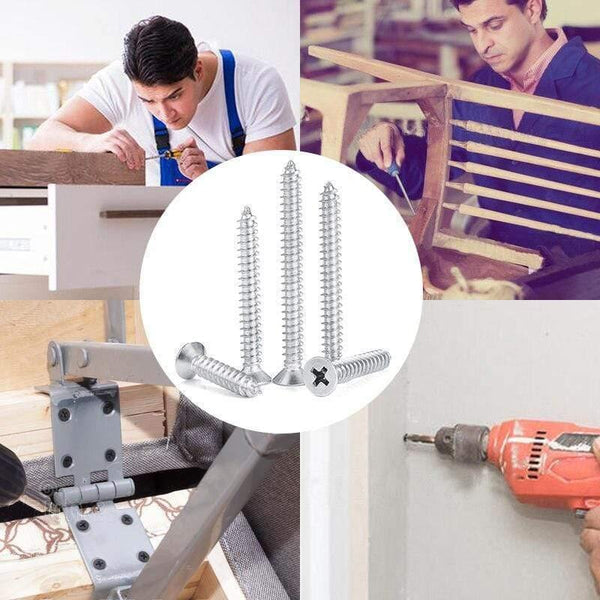 20/55pcs Cross Recessed Countersunk Flat Head Self-tapping Screw M3 M3.5 M4 M5 M6 Stainless Steel Phillips Screw Furniture Screw