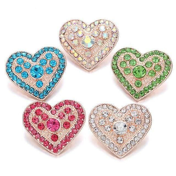 Planet Gates 20 6pcs/lot New Snaps Jewelry High Quality Love Heart  18mm Metal Snap Buttons DIY Charms Button Jewerly