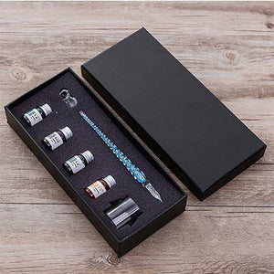 Planet Gates 20 Glass Dip Pen Signature Pen Fountain Pens Bussiness Offices School Stationery Gift Set Pen + Ink Set