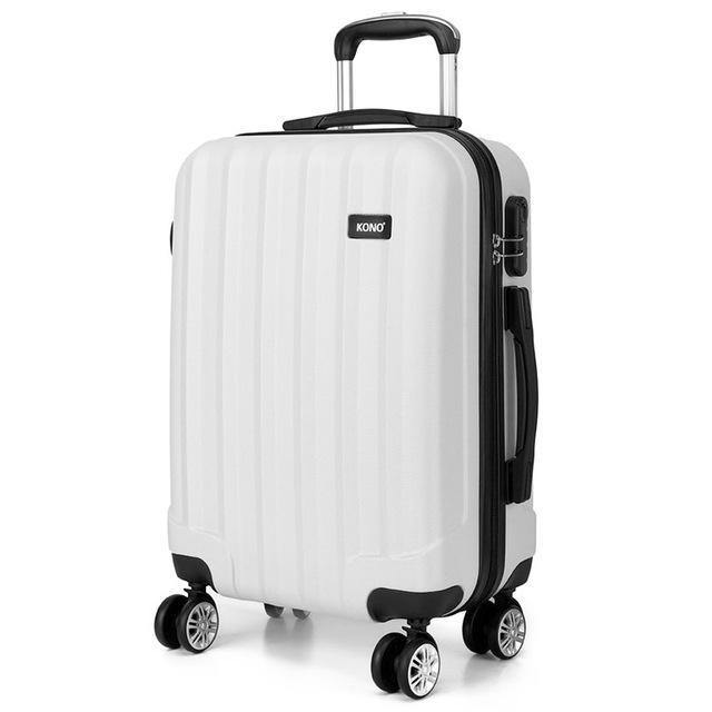 Planet Gates Luggage Suitcase Travel Hand Bag Carry-Ons Trolley Case 4 Wheels Spinner Hardside ABS 20 24 28 Inch White K1773L