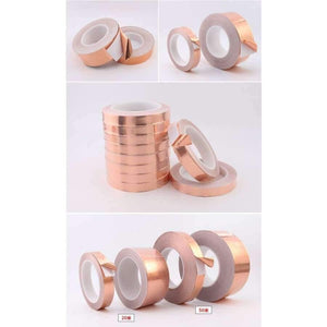 Planet Gates 20 Meters 5/6/8/10/15/20/30/40/50mm Single Conductive Adhesive Copper Foil Tape EMI Shielding Heat Resist for Electric Guitar