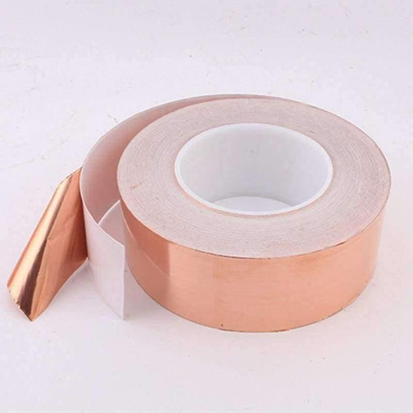 Planet Gates 20 Meters 5/6/8/10/15/20/30/40/50mm Single Conductive Adhesive Copper Foil Tape EMI Shielding Heat Resist for Electric Guitar