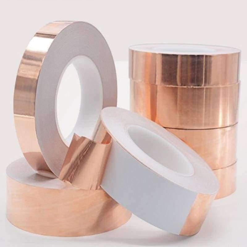 Planet Gates 20 Meters 5/6/8/10/15/20/30/40/50mm Single Conductive Adhesive Copper Foil Tape EMI Shielding Heat Resist for Electric Guitar