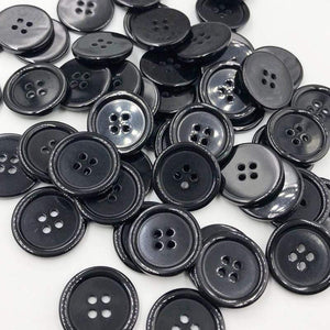 Planet Gates 20 mm 50pcs 11/15/18/20/25/30mm Black Color Overcoat Plastic Button 4 Holes Craft Sewing PT251