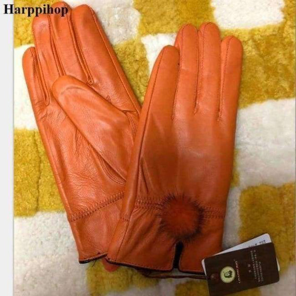 Planet Gates 20 / One Size Cheap price discount 2017 100%   genuine leather gloves female sheepskin gloves women's thin thermal mink hair ball fashion