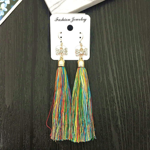 Planet Gates 20 Pairs/lots Mixed Wholesale Long Tassel Dangle Earrings for Women Fashion Boho Crystal Hook Earrings Jewelry Bulks