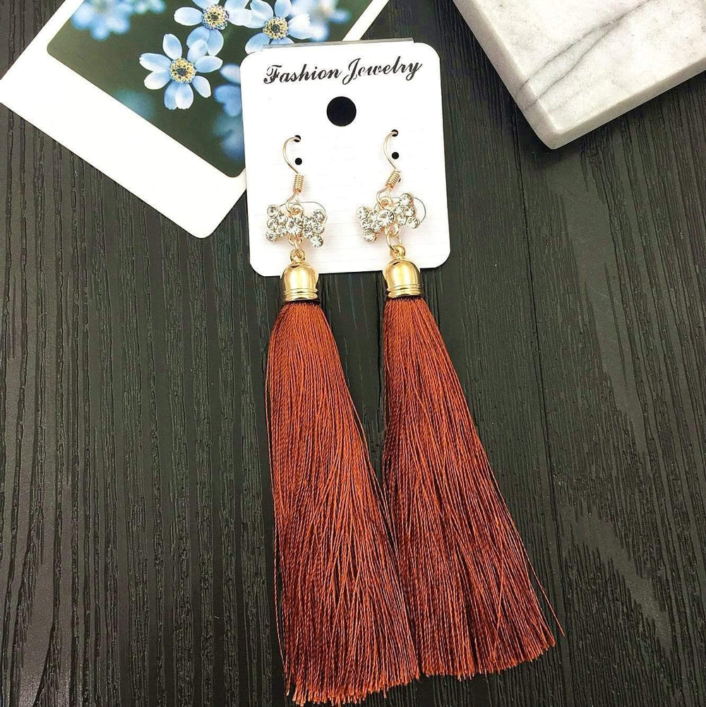 Planet Gates 20 Pairs/lots Mixed Wholesale Long Tassel Dangle Earrings for Women Fashion Boho Crystal Hook Earrings Jewelry Bulks