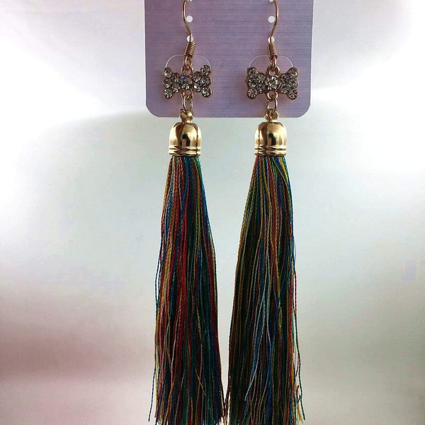 Planet Gates 20 Pairs/lots Mixed Wholesale Long Tassel Dangle Earrings for Women Fashion Boho Crystal Hook Earrings Jewelry Bulks