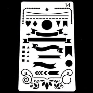 Planet Gates 20 PCS Art Korea Stationery Office Painting Supplies Graphics Symbols Drawing Template Ruler Student Kids Drafting Stencil Gift