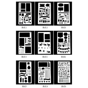 Planet Gates 20 PCS Art Korea Stationery Office Painting Supplies Graphics Symbols Drawing Template Ruler Student Kids Drafting Stencil Gift