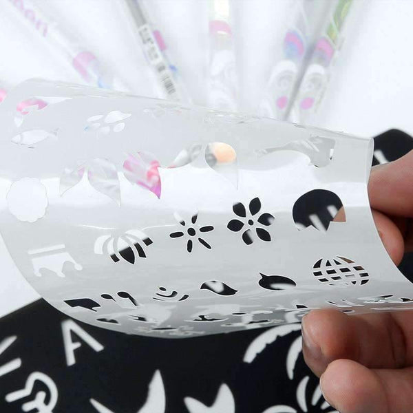 Planet Gates 20 PCS Art Korea Stationery Office Painting Supplies Graphics Symbols Drawing Template Ruler Student Kids Drafting Stencil Gift