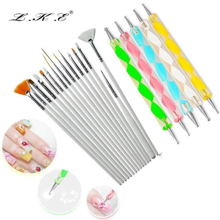 Planet Gates 20 pcs/set Nail Art Design Set Dotting Pen Drawing Nail Varnish Gel Polish Brush for Manicure Nail Art Tools Nails Art Brush