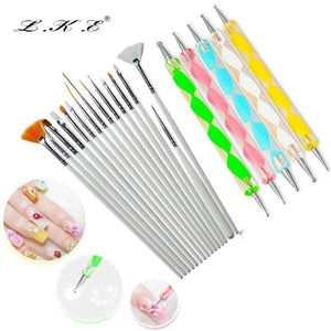 Planet Gates 20 pcs/set Nail Art Design Set Dotting Pen Drawing Nail Varnish Gel Polish Brush for Manicure Nail Art Tools Nails Art Brush