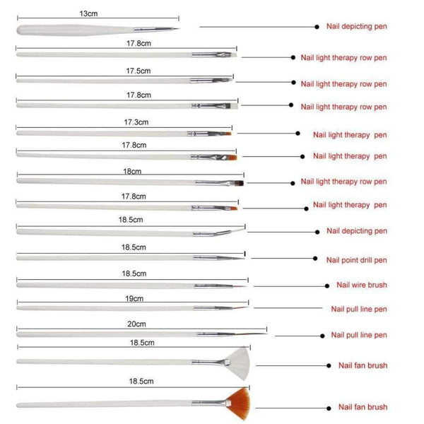 Planet Gates 20 pcs/set Nail Art Design Set Dotting Pen Drawing Nail Varnish Gel Polish Brush for Manicure Nail Art Tools Nails Art Brush