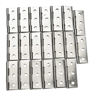 Planet Gates 20 Pcs Silver Stainless Steel 6 Mounting Holes Butt Hinges 2.5 inches Long