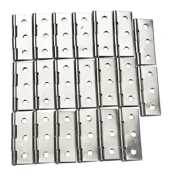 Planet Gates 20 Pcs Silver Stainless Steel 6 Mounting Holes Butt Hinges 2.5 inches Long