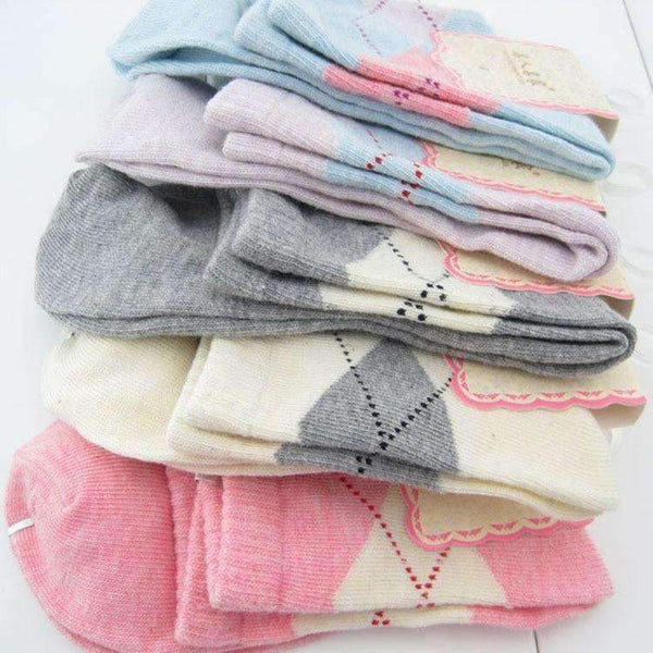 Planet Gates 20 pieces=10pairs new design  women's socks with high quality Winter Rhombus design media corta socking