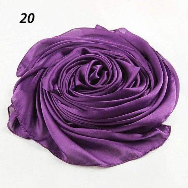 Planet Gates 20 Purple / One Size Women Spring Silk Scarf Soft Smooth Solid Color Long Shawl Summer Beach Cover-Up Wraps Sun-Protective Scarves 90*180