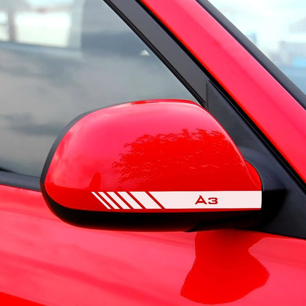 Planet Gates 200000241 2PCS Car Rearview Mirror Stickers For Audi A3 8P 8V A4 B8 B6 A6 C6 C5 Q2 Q3 Q5 Q7 Q8 TT TTS Auto Accessories Vinyl Film Decals