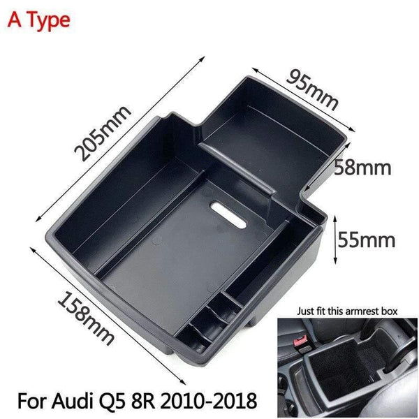 Planet Gates 200000474 A Type For Q5 SQ5 Car Styling Accessories Central Armrest Box Storage Tray Glove Box Pallet Case For Audi A3 8V S3 A4 S4 A5 S5 Q2 Q3 Q5 SQ5 Q5L