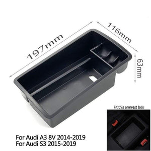 Planet Gates 200000474 Box for A3 8V S3 Car Styling Accessories Central Armrest Box Storage Tray Glove Box Pallet Case For Audi A3 8V S3 A4 S4 A5 S5 Q2 Q3 Q5 SQ5 Q5L
