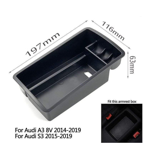 Planet Gates 200000474 Box for A3 8V S3 Car Styling Accessories Central Armrest Box Storage Tray Glove Box Pallet Case For Audi A3 8V S3 A4 S4 A5 S5 Q2 Q3 Q5 SQ5 Q5L