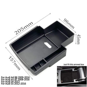 Planet Gates 200000474 For A4 B8 A58T S4 S5 Car Styling Accessories Central Armrest Box Storage Tray Glove Box Pallet Case For Audi A3 8V S3 A4 S4 A5 S5 Q2 Q3 Q5 SQ5 Q5L