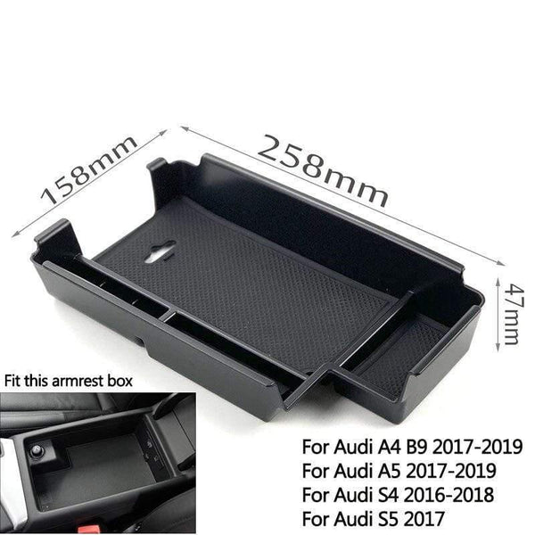 Planet Gates 200000474 For A4 B9 S4 S5 Car Styling Accessories Central Armrest Box Storage Tray Glove Box Pallet Case For Audi A3 8V S3 A4 S4 A5 S5 Q2 Q3 Q5 SQ5 Q5L