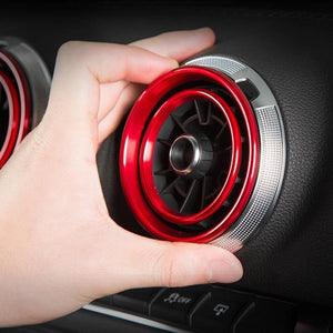 Planet Gates 200000670 4Pc AC Air Condition Vent Outlet Inner And Outer Ring Replacement Cover Trim For Audi A3 S3 Q2 2013-2019 Car Styling Accessories