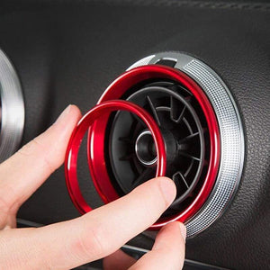 Planet Gates 200000670 4Pc AC Air Condition Vent Outlet Inner And Outer Ring Replacement Cover Trim For Audi A3 S3 Q2 2013-2019 Car Styling Accessories