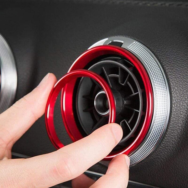 Planet Gates 200000670 4Pc AC Air Condition Vent Outlet Inner And Outer Ring Replacement Cover Trim For Audi A3 S3 Q2 2013-2019 Car Styling Accessories