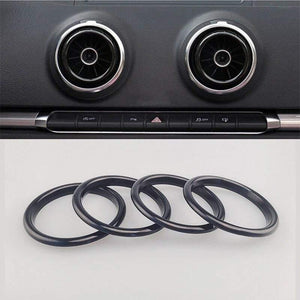 Planet Gates 200000670 Inner Ring Black 4Pc AC Air Condition Vent Outlet Inner And Outer Ring Replacement Cover Trim For Audi A3 S3 Q2 2013-2019 Car Styling Accessories