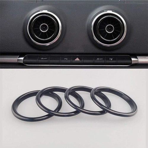 Planet Gates 200000670 Inner Ring Black 4Pc AC Air Condition Vent Outlet Inner And Outer Ring Replacement Cover Trim For Audi A3 S3 Q2 2013-2019 Car Styling Accessories