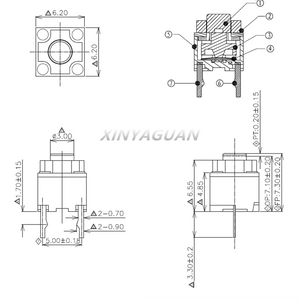 Planet Gates 200001056 10-100Pcs Kailh 6*6*7.3mm Square Silent Mouse Micro Switch Mouse Button Can Replace A Rectangle Micro Switch 8 Millions Lifetime