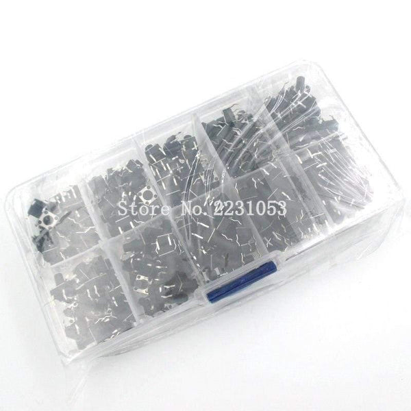 Planet Gates 200001056 10 Models 200pcs 6*6 Tact Switch Tactile Push Button Switch Kit, Height: 4.3MM~13MM DIP 4P Micro Switch 6x6 Key Switch