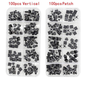 Planet Gates 200001056 100 PCS Box Of Tact Switch 4-legged Vertical / Patch 6*6*4.1/4.3/5/6/6.5/7.5/8/9.3/10.5/12mm Micro Push Button Switch Key Switch