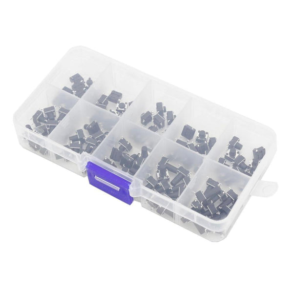 Planet Gates 200001056 100 PCS Box Of Tact Switch 4-legged Vertical / Patch 6*6*4.1/4.3/5/6/6.5/7.5/8/9.3/10.5/12mm Micro Push Button Switch Key Switch