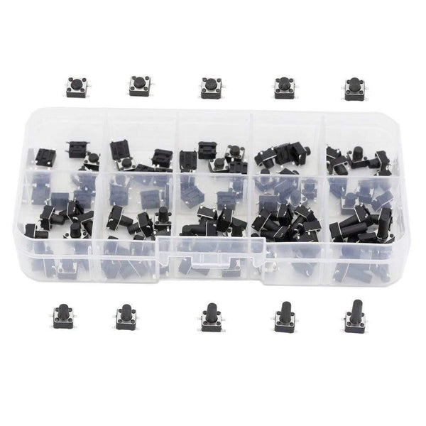 Planet Gates 200001056 100 PCS Box Of Tact Switch 4-legged Vertical / Patch 6*6*4.1/4.3/5/6/6.5/7.5/8/9.3/10.5/12mm Micro Push Button Switch Key Switch