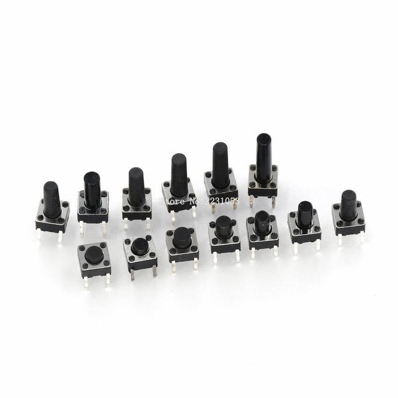 Planet Gates 200001056 100PCS 6*6*4.3mm 5mm 6 7 8 9 10 11 12 13 14 15 16 17 6X6 4Pin Tactile Tact Push Button Micro Switch Self-reset DIP Switches
